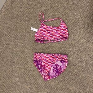 Athleta Girl 2 piece reversible swim suit